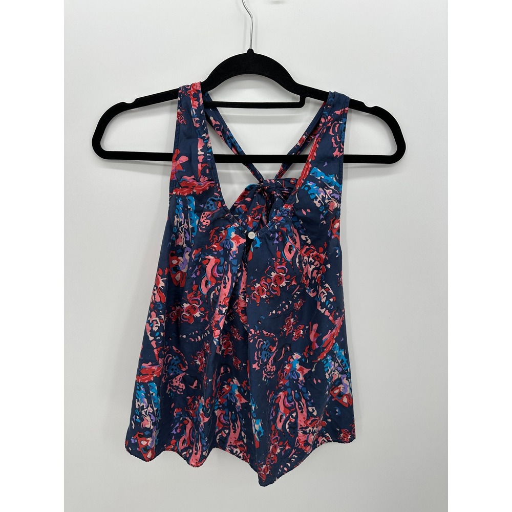 Juicy Couture 100% Silk Floral Bow Tank Top Y2K Coquette Boho Cottagecore
